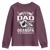 Being A Dad Is An Honor Being A Grandpa is Priceless Youth Sweatshirt - Wonder Print Shop
