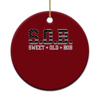 Funny Bob Ceramic Ornament Fathers Day Dad Sweet Old Bob Retro USA Flag - Wonder Print Shop