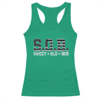 Funny Bob Racerback Tank Top Fathers Day Dad Sweet Old Bob Retro USA Flag - Wonder Print Shop