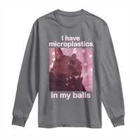 Funny Cat Meme Long Sleeve Shirt I Have Microplastics In My Balls Dank Meme - Wonder Print Shop