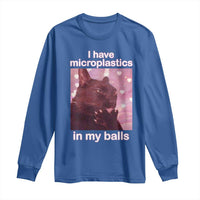 Funny Cat Meme Long Sleeve Shirt I Have Microplastics In My Balls Dank Meme - Wonder Print Shop