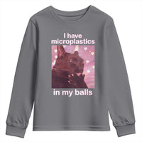 Funny Cat Meme Youth Sweatshirt I Have Microplastics In My Balls Dank Meme - Wonder Print Shop