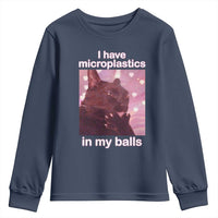 Funny Cat Meme Youth Sweatshirt I Have Microplastics In My Balls Dank Meme - Wonder Print Shop