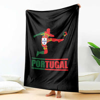 Portugal Soccer Throw Blanket Portuguese Flag Futebol Football Player - Wonder Print Shop