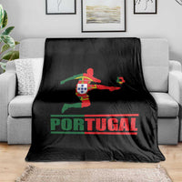 Portugal Soccer Throw Blanket Portuguese Flag Futebol Football Player - Wonder Print Shop
