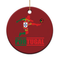 Portugal Soccer Christmas Ornament Portuguese Flag Futebol Football Player - Wonder Print Shop