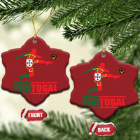 Portugal Soccer Christmas Ornament Portuguese Flag Futebol Football Player - Wonder Print Shop