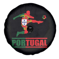 Portugal Soccer Spare Tire Cover Portuguese Flag Futebol Football Player - Wonder Print Shop