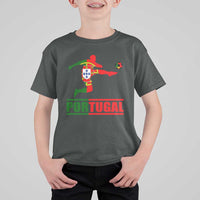 Portugal Soccer T Shirt For Kid Portuguese Flag Futebol Football Player - Wonder Print Shop