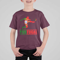 Portugal Soccer T Shirt For Kid Portuguese Flag Futebol Football Player - Wonder Print Shop