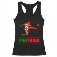 Portugal Soccer Racerback Tank Top Portuguese Flag Futebol Football Player - Wonder Print Shop