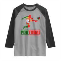 Portugal Soccer Raglan Shirt Portuguese Flag Futebol Football Player - Wonder Print Shop