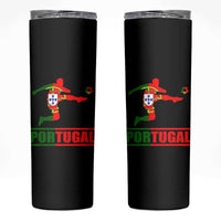 Portugal Soccer Skinny Tumbler Portuguese Flag Futebol Football Player - Wonder Print Shop