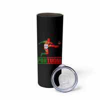 Portugal Soccer Skinny Tumbler Portuguese Flag Futebol Football Player - Wonder Print Shop