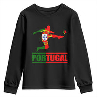 Portugal Soccer Youth Sweatshirt Portuguese Flag Futebol Football Player - Wonder Print Shop