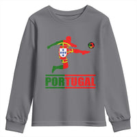Portugal Soccer Youth Sweatshirt Portuguese Flag Futebol Football Player - Wonder Print Shop