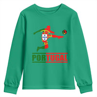 Portugal Soccer Youth Sweatshirt Portuguese Flag Futebol Football Player - Wonder Print Shop