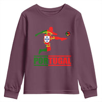Portugal Soccer Youth Sweatshirt Portuguese Flag Futebol Football Player - Wonder Print Shop
