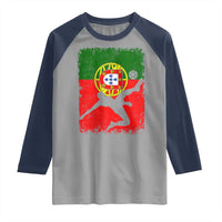 Portugal Soccer Raglan Shirt Portuguese Flag Futebol Football Fan - Wonder Print Shop
