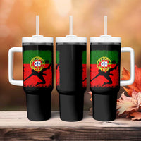Portugal Soccer Tumbler With Handle Portuguese Flag Futebol Football Fan - Wonder Print Shop