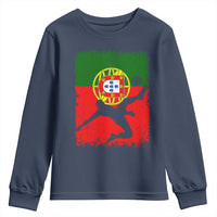 Portugal Soccer Youth Sweatshirt Portuguese Flag Futebol Football Fan - Wonder Print Shop