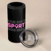 Save Girls Sports 4 in 1 Can Cooler Tumbler Feminist Body Positivity Inclusive Equality - Wonder Print Shop