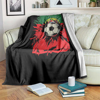 Portugal Soccer Throw Blanket Portuguese Flag Soccer Ball Futebol - Wonder Print Shop