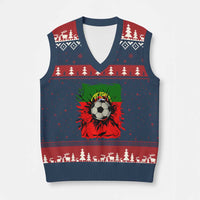 Portugal Soccer V-Neck Knit Sweater Vest Portuguese Flag Soccer Ball Futebol - Wonder Print Shop