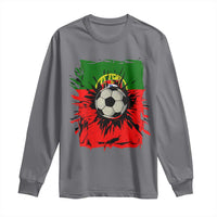 Portugal Soccer Long Sleeve Shirt Portuguese Flag Soccer Ball Futebol - Wonder Print Shop