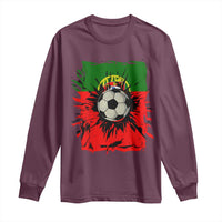 Portugal Soccer Long Sleeve Shirt Portuguese Flag Soccer Ball Futebol - Wonder Print Shop