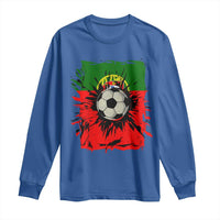 Portugal Soccer Long Sleeve Shirt Portuguese Flag Soccer Ball Futebol - Wonder Print Shop