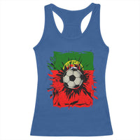 Portugal Soccer Racerback Tank Top Portuguese Flag Soccer Ball Futebol - Wonder Print Shop
