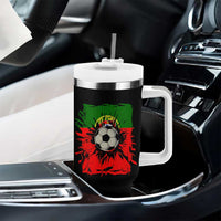 Portugal Soccer Tumbler With Handle Portuguese Flag Soccer Ball Futebol - Wonder Print Shop