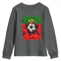 Portugal Soccer Youth Sweatshirt Portuguese Flag Soccer Ball Futebol - Wonder Print Shop