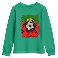 Portugal Soccer Youth Sweatshirt Portuguese Flag Soccer Ball Futebol - Wonder Print Shop