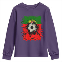 Portugal Soccer Youth Sweatshirt Portuguese Flag Soccer Ball Futebol - Wonder Print Shop