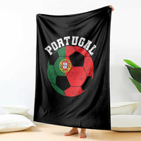 Portugal Soccer Throw Blanket Portuguese Flag Soccer Ball Futebol Football Fan - Wonder Print Shop