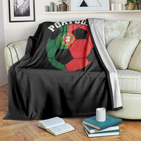 Portugal Soccer Throw Blanket Portuguese Flag Soccer Ball Futebol Football Fan - Wonder Print Shop