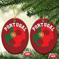 Portugal Soccer Christmas Ornament Portuguese Flag Soccer Ball Futebol Football Fan - Wonder Print Shop