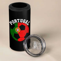 Portugal Soccer 4 in 1 Can Cooler Tumbler Portuguese Flag Soccer Ball Futebol Football Fan - Wonder Print Shop