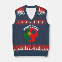 Portugal Soccer V-Neck Knit Sweater Vest Portuguese Flag Soccer Ball Futebol Football Fan - Wonder Print Shop