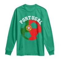 Portugal Soccer Long Sleeve Shirt Portuguese Flag Soccer Ball Futebol Football Fan - Wonder Print Shop