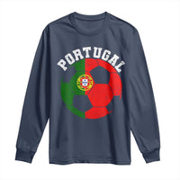 Portugal Soccer Long Sleeve Shirt Portuguese Flag Soccer Ball Futebol Football Fan - Wonder Print Shop