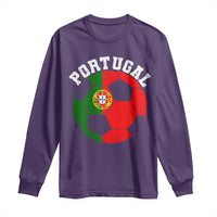 Portugal Soccer Long Sleeve Shirt Portuguese Flag Soccer Ball Futebol Football Fan - Wonder Print Shop