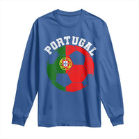 Portugal Soccer Long Sleeve Shirt Portuguese Flag Soccer Ball Futebol Football Fan - Wonder Print Shop