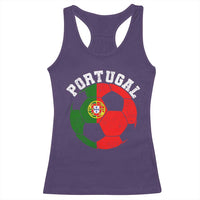 Portugal Soccer Racerback Tank Top Portuguese Flag Soccer Ball Futebol Football Fan - Wonder Print Shop