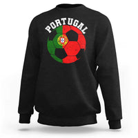 Portugal Soccer Sweatshirt Portuguese Flag Soccer Ball Futebol Football Fan - Wonder Print Shop
