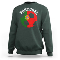 Portugal Soccer Sweatshirt Portuguese Flag Soccer Ball Futebol Football Fan - Wonder Print Shop