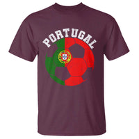 Portugal Soccer T Shirt Portuguese Flag Soccer Ball Futebol Football Fan - Wonder Print Shop