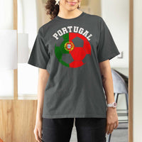 Portugal Soccer T Shirt For Women Portuguese Flag Soccer Ball Futebol Football Fan - Wonder Print Shop